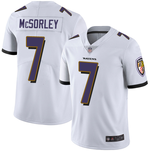 Baltimore Ravens Limited White Men Trace McSorley Road Jersey NFL Football #7 Vapor Untouchable->women nfl jersey->Women Jersey